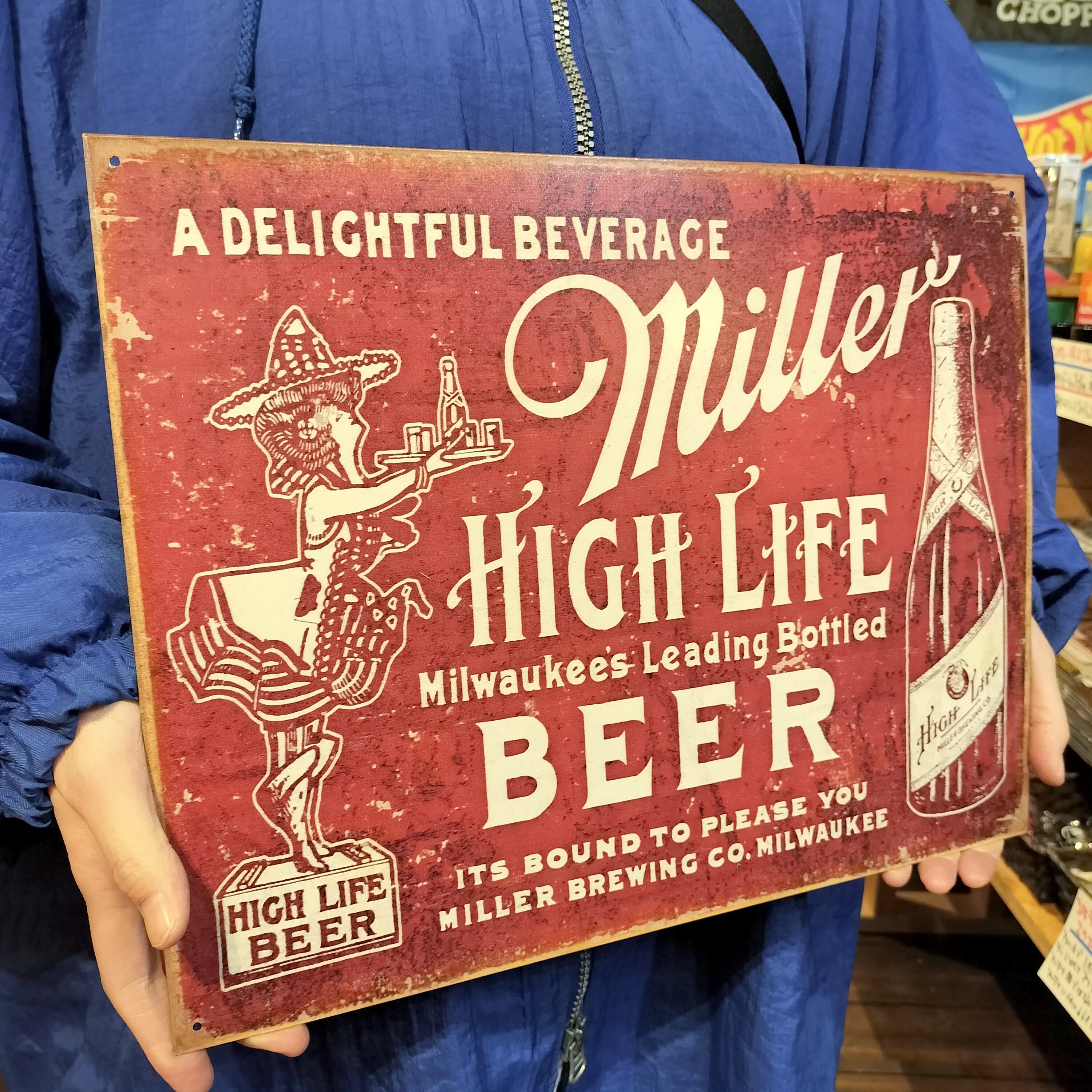 アメリカ製 サイン◇Miller ミラー ビール◇ブリキ看板 プレート