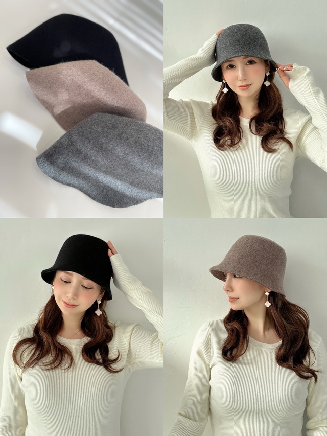 ウールバケットHAT ¥3,900+tax