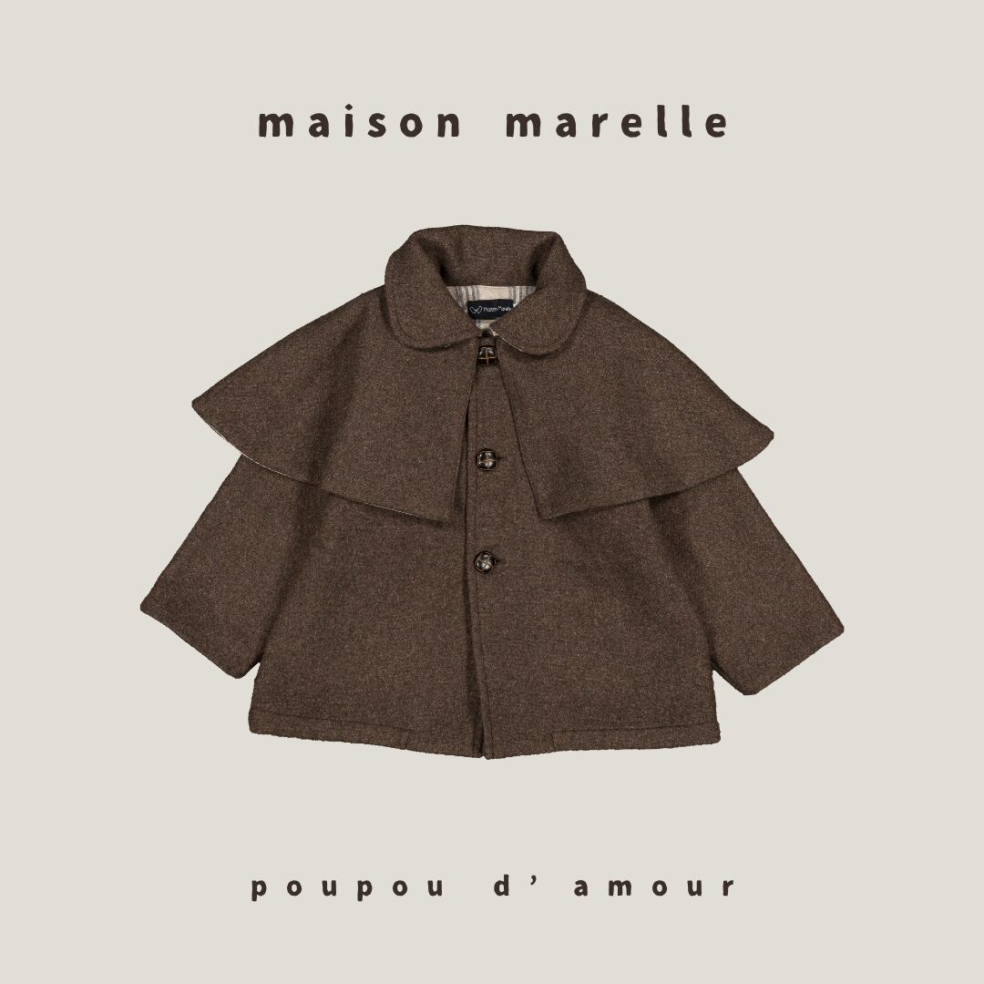 6y~12y 送料無料 【予約】maison marelle|jacket SHERLOCK - brown wool|(11月上旬以降入荷予定)