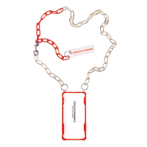 CROSS/PHONEZ / SILVER AND RED CHAIN CASE