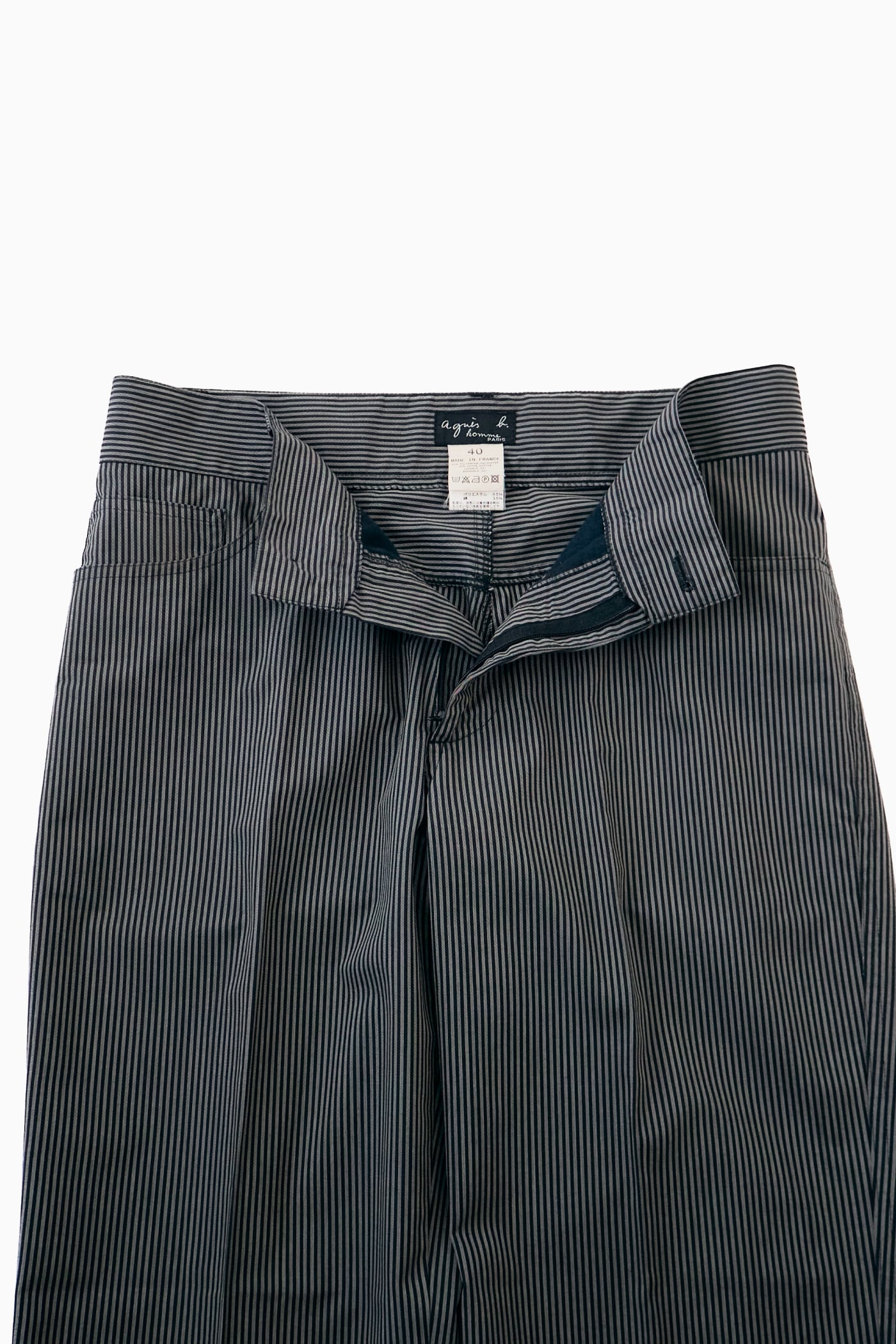 アニエスベーサンライズ期】 フランス製 agnesb. homme STRIPE SLACKS