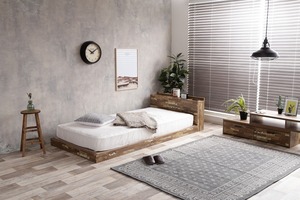 【シングル】 Cave 寄木柄ベッド