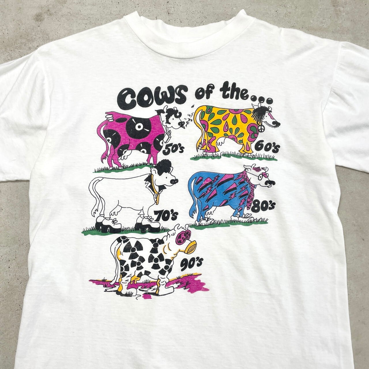 90年代 COWS OF THE... アニマルプリントTシャツ アート メンズL相当 