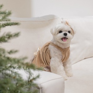 即納【cheese n mood】ベロアロンパース  (ベージュ)