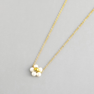 316L pearl flower necklace  #n145