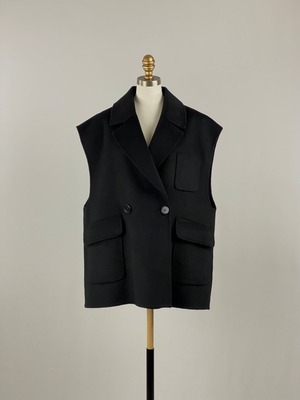 ダブルフェイスベストジャケット|ブラック|YENN