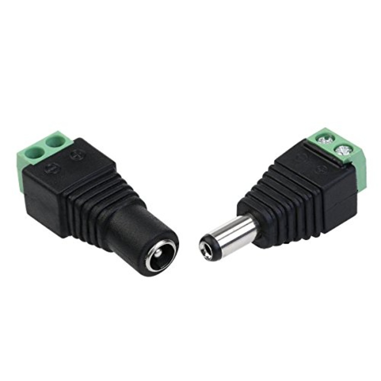 LitaElek 10個セット 5.5mm x 2.1mm DC 5V-24V電源アダプタコネクタネジ端子アダプタCCTVカメラとCOB LEDテープライト SMD LEDテープライト LEDストリップライト用DCジャック変換プラグ（5 メス + 5 オス）