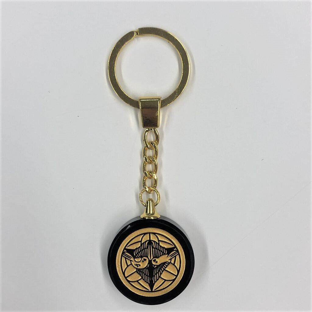 軍神・義】上杉謙信 黒硝子（金色）のキーホルダー | グリーミングハウス