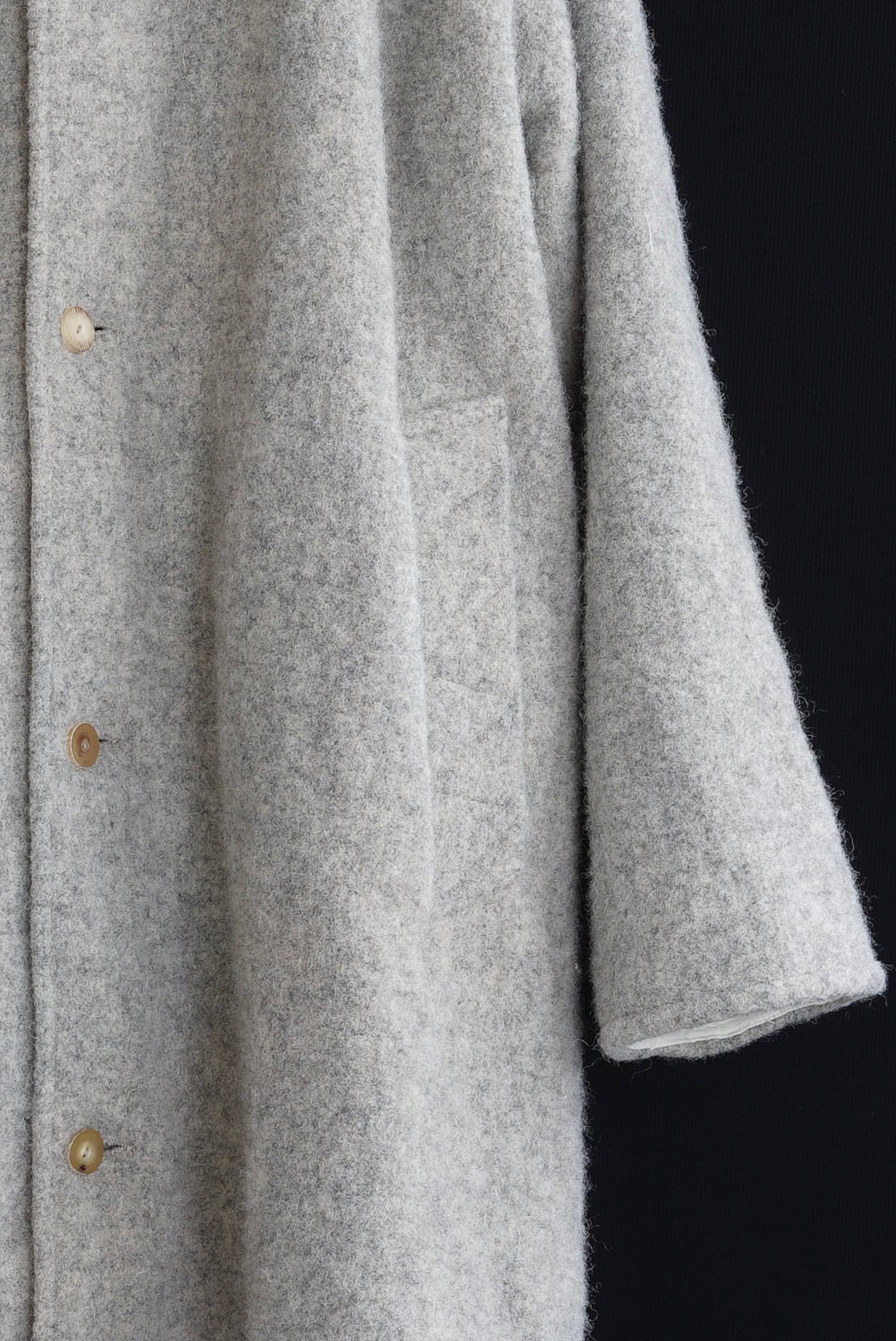 CHEZ VIDALENC - COAT BOBI HARRIS TWEED FELT (MOON) | Brownie
