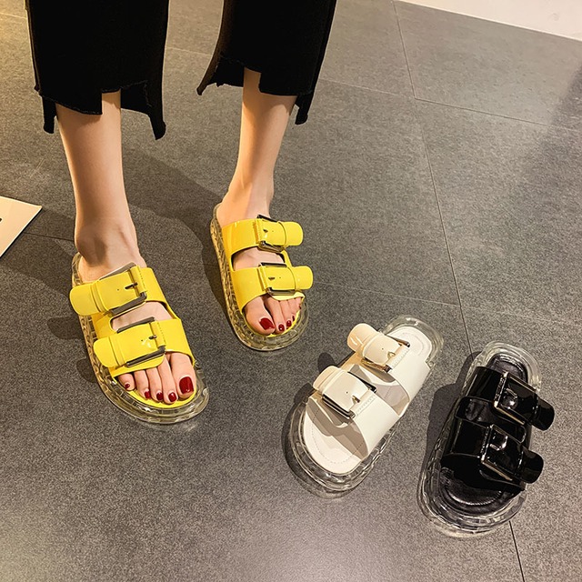 ミュールサマーレッドサンダル 靴 シューズ 夏物 ビーチ フェイクシューズ66024057381