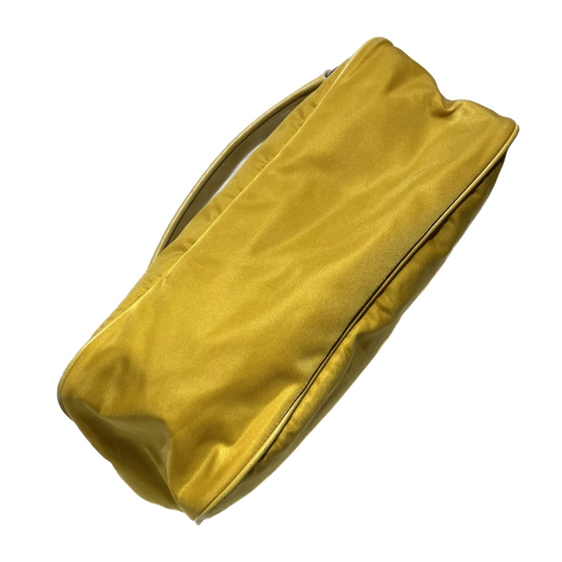 1264☆ 90's VINTAGE PRADA イエローナイロン 三角プレートトート