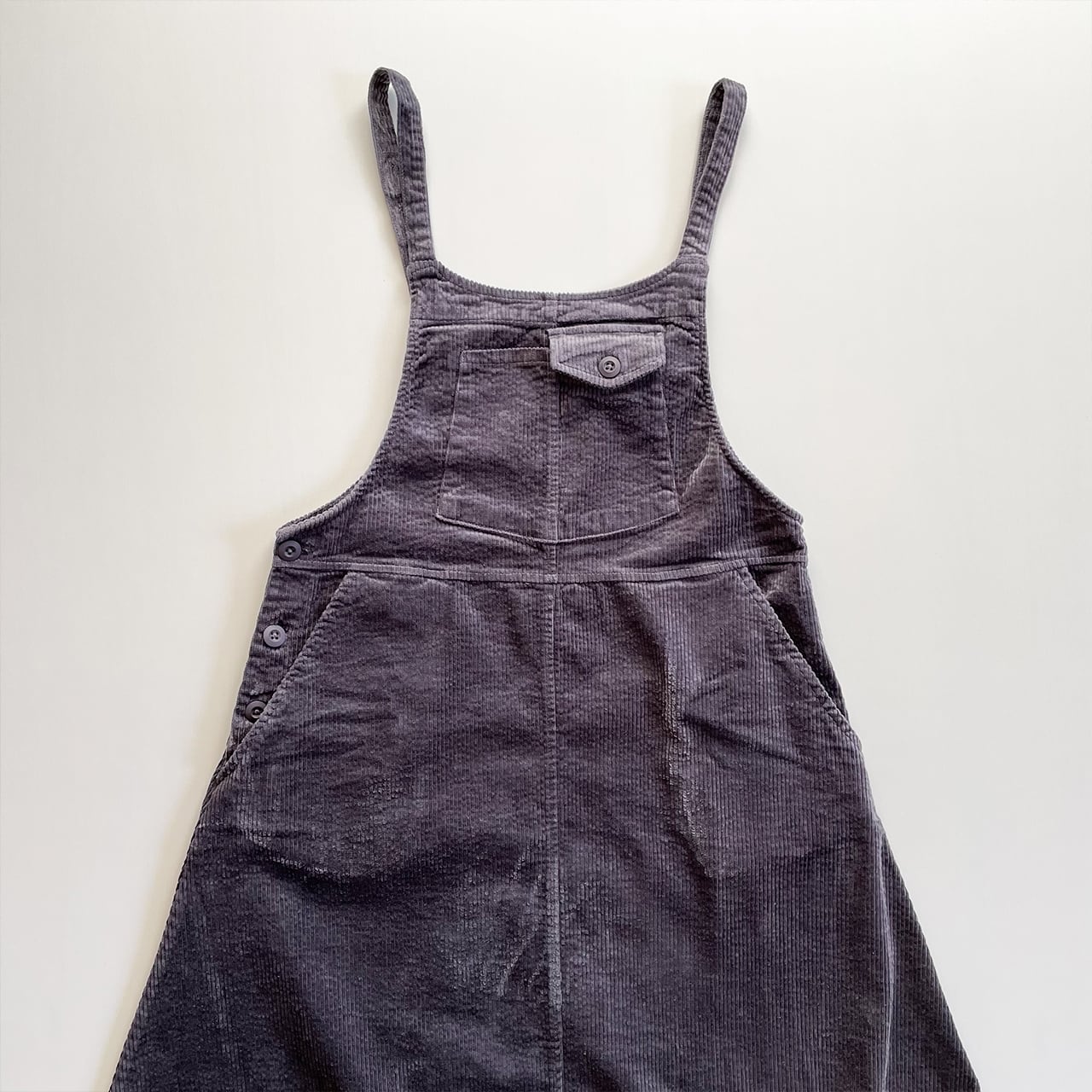 Corduroy salopette skirt (gray)