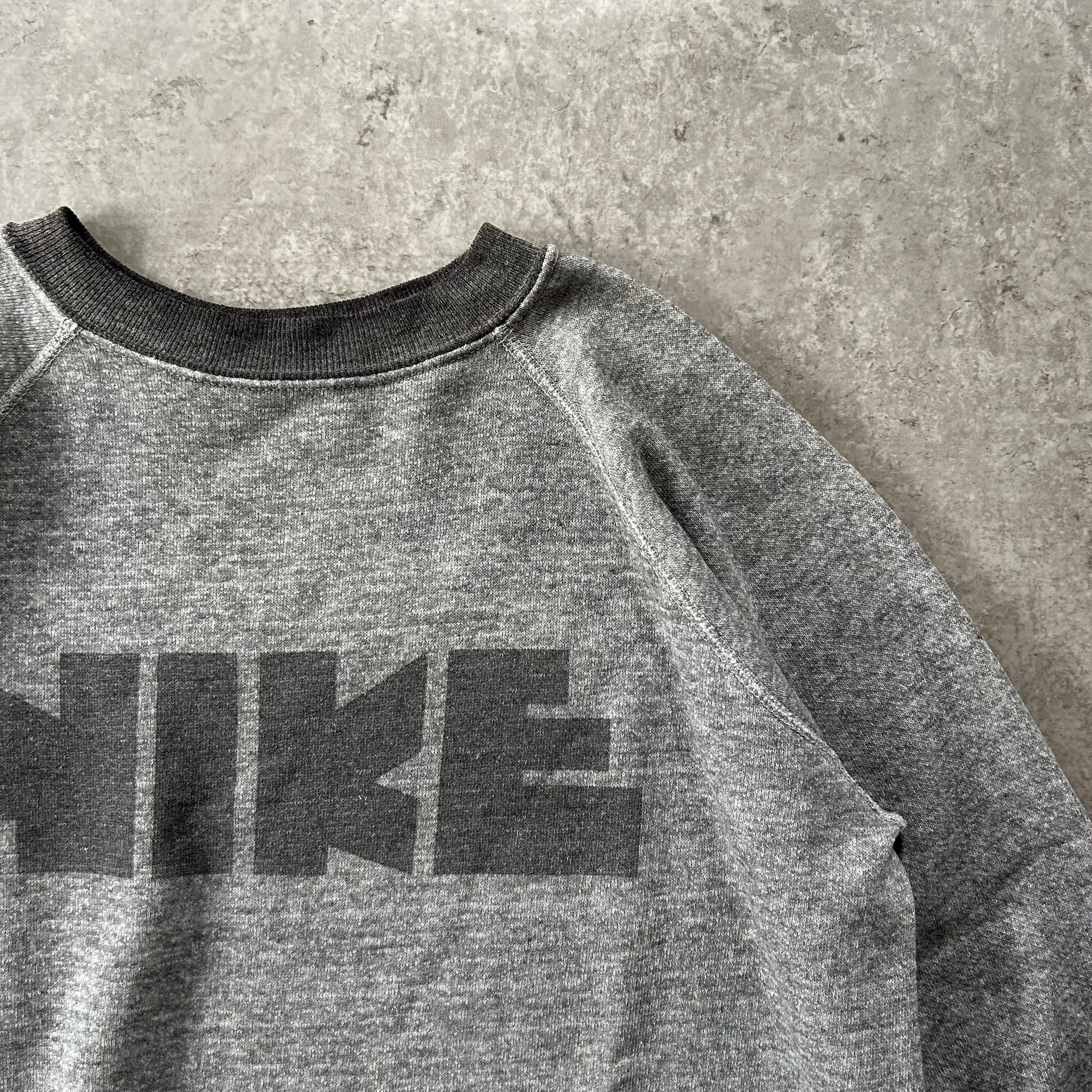 70s NIKE スウェット USA製 ゴツナイキ グレー×ブラック ツートン