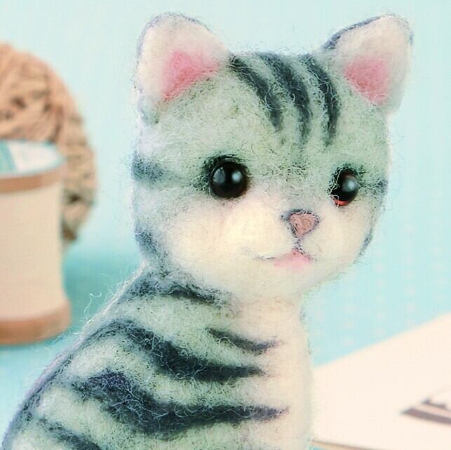 アメリカンショートヘア 手作りキット フェルト羊毛 ねこ 猫 幸せデリバリー（ギフト・結婚式アイテム・手芸用品の通販）