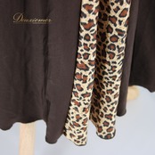 社交ダンス 衣装 スタンダード ドレス ワンピース レッスンウェア パーティドレス オールシーズン ブラウン系 ベージュ系 ヒョウ柄 茶色 派手 Mサイズ 伸縮性あり 外出用 舞台衣装 フォーマル シック おしゃれ スリム フレア シングル パーティー ダンスウェア 競技用 エレガント スタイリッシュ お洒落 コスチューム