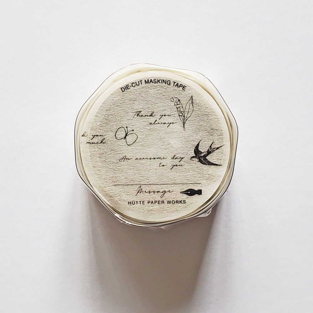 Hutte paper worksマスキングテープ message ダイカット PMT-103