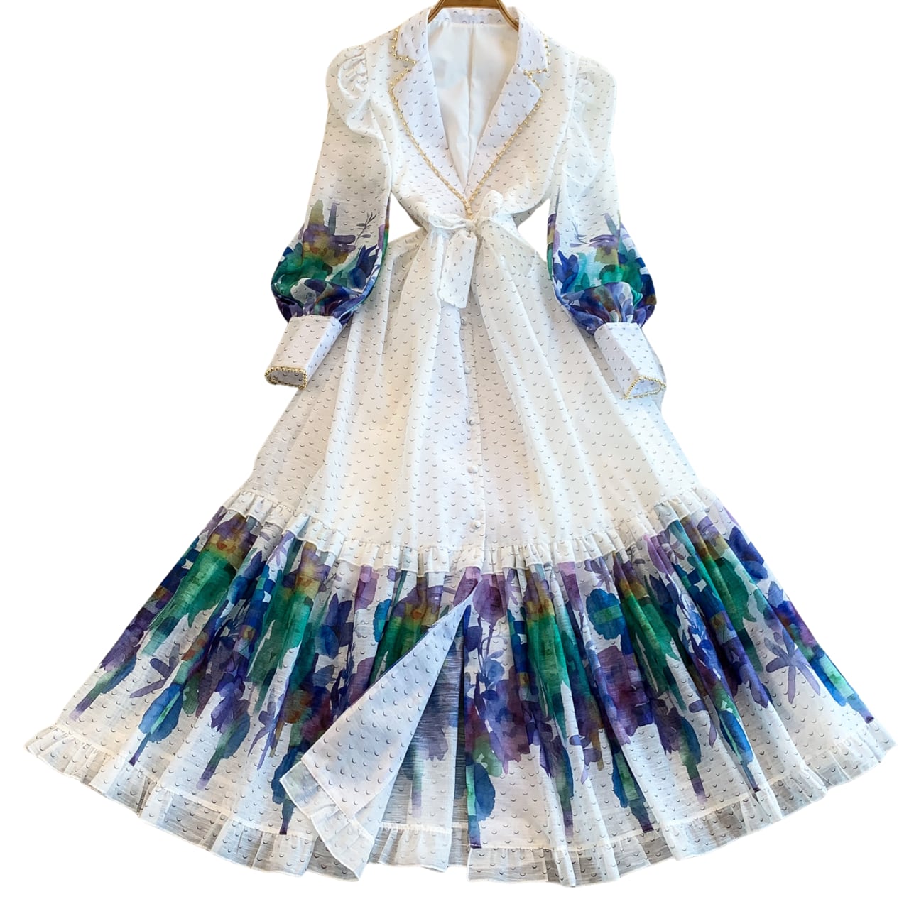 アートテーラードフレアワンピース L2098