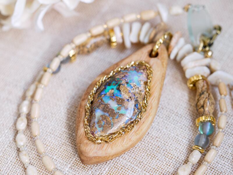 【Earth goddess】ボルダーオパール×タモ/N382-1