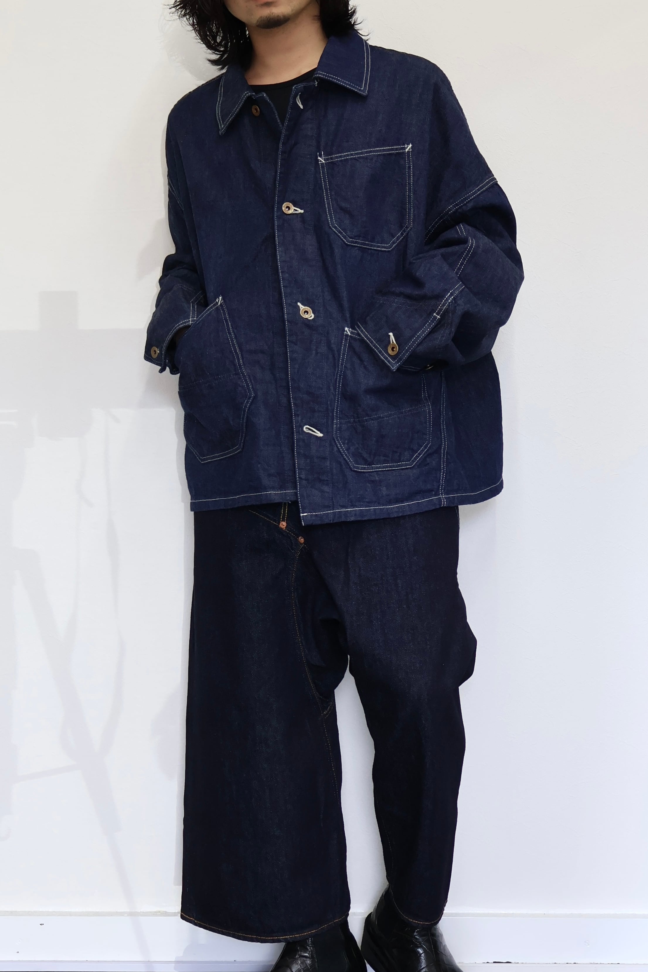 FUMITO GANRYU Graffiti Chore Jacket -INDIGO- | OoaLL