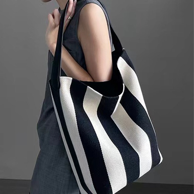 Canvas Stripe バケットバッグ [26010381]