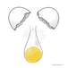卵を割る 白玉　break the egg shiratama
