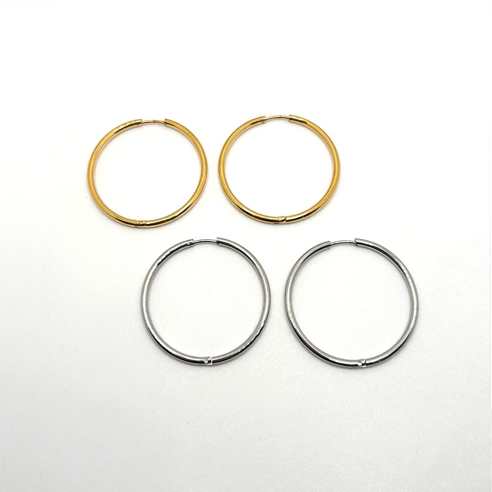 ステンレスワンタッチワイドフープピアス