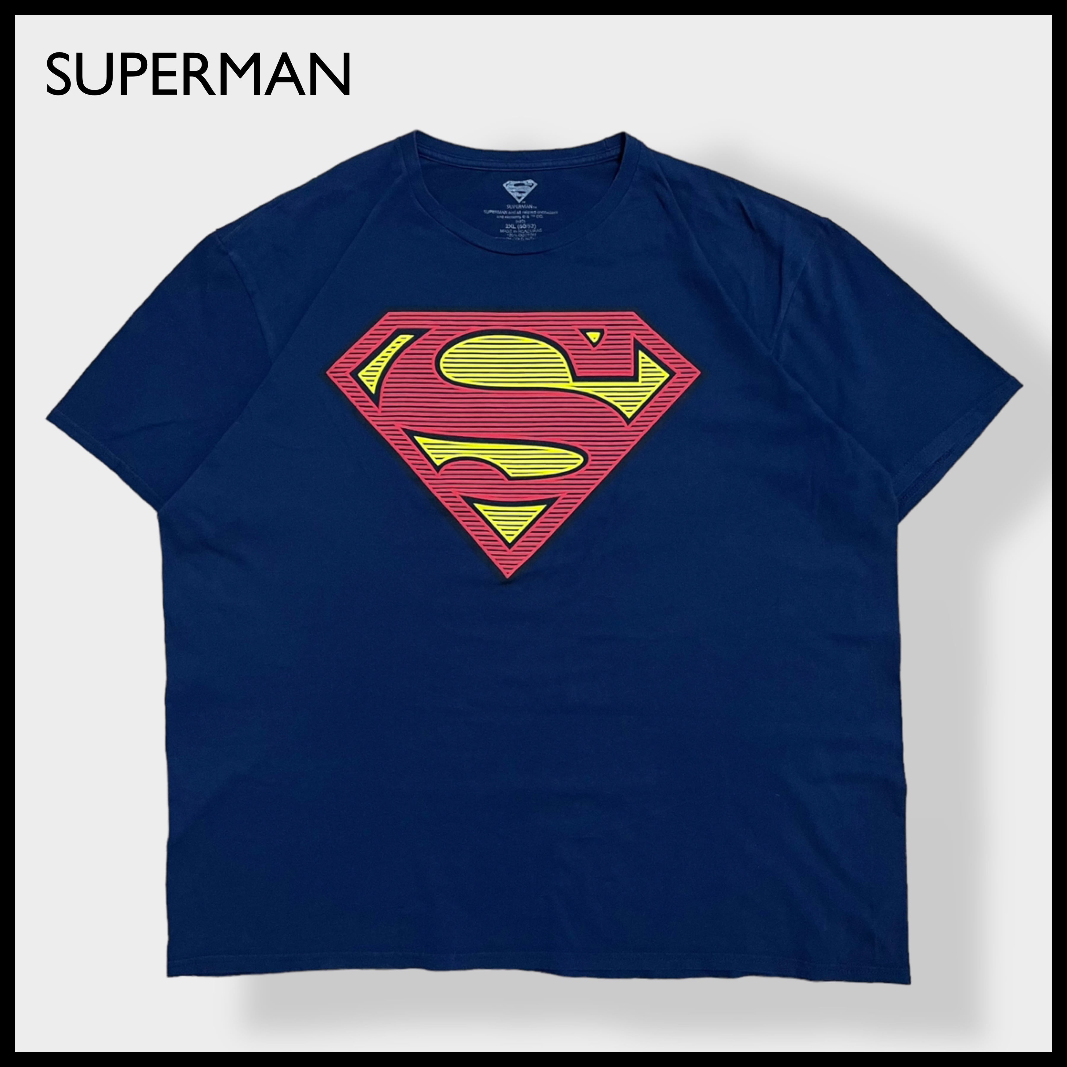 SUPERMAN】2XL ビッグサイズ Tシャツ スーパーマン キャラt アメコミ