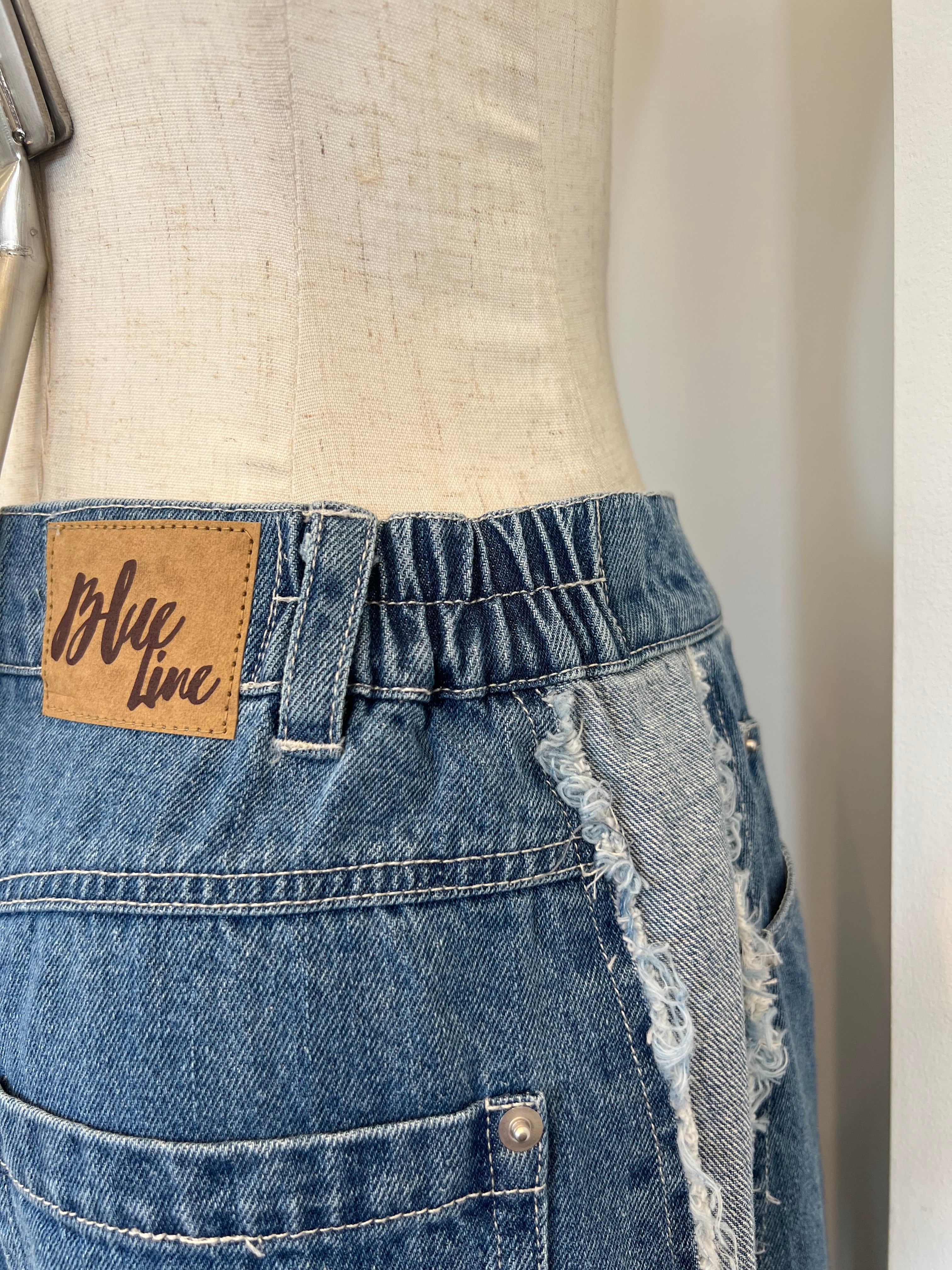 【SELECT】バレルシルエット断ち切りラインデニムパンツ 34-0137