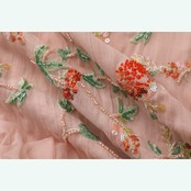 フラワーガーデンにいるような癒し：花柄刺繍チュールワンピース 《Y0201》