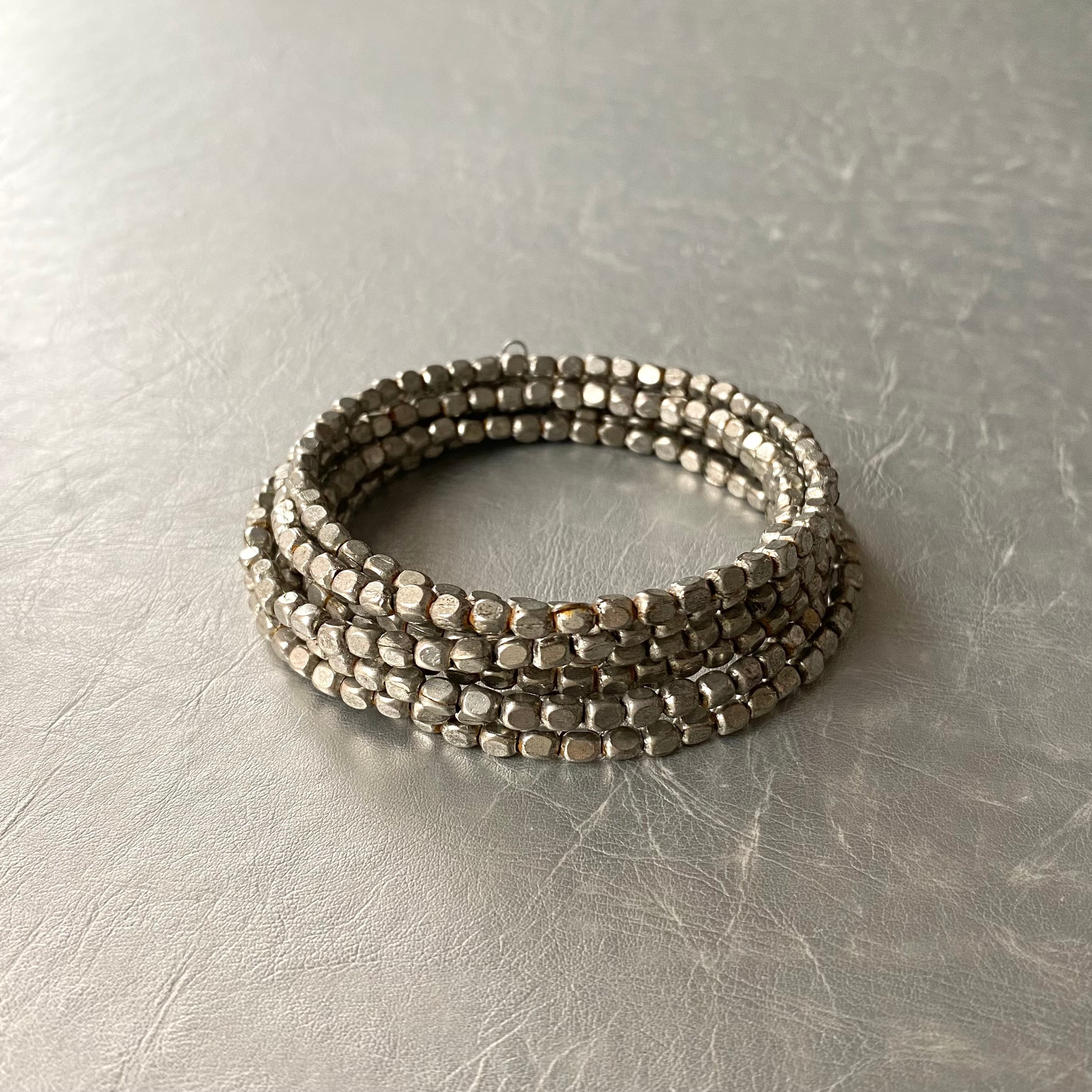 Vintage 90s USA retro silver metal beads bangle レトロ アメリカ