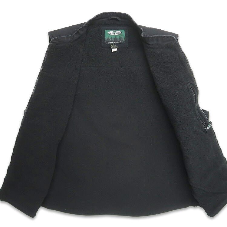 古着 Arborwear ダック ベスト 裏地フリース ブラック 表記：XL
