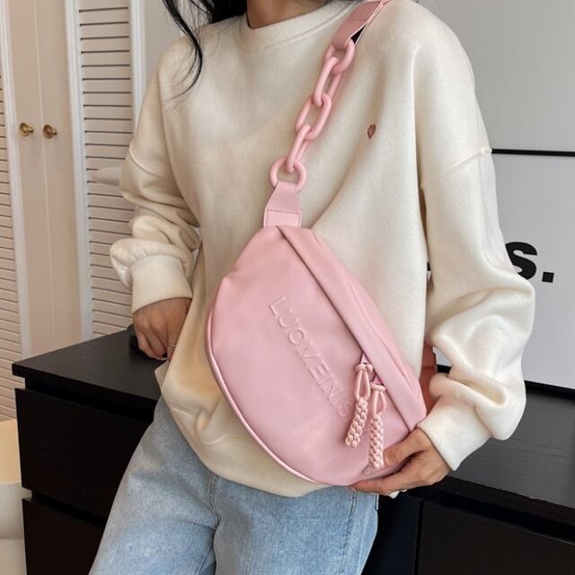 予約販売】ショルダーバッグ チェーン ホワイト ピンク ブラック 斜め