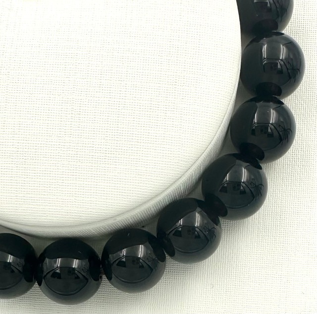 (BA00954)(選べる内径)中国福建省産モリオン【10mm】Morion　黒水晶　ラウンドカット　魔除け　厄除け　天然石ブレスレット　パワーストーン