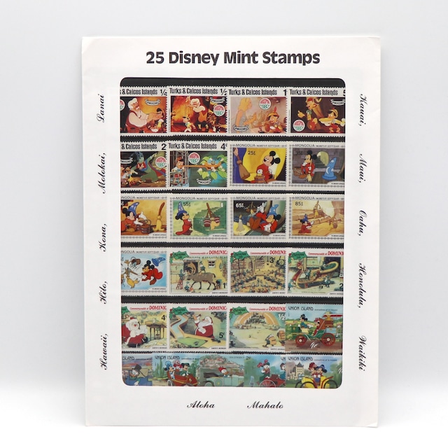 25 Disney Mint Stamps・ディズニー切手・No.210713-006・梱包サイズ80