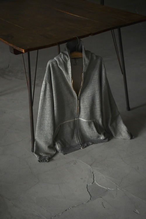 A.PRESSE / Vintage Light Weight Zip Sweat Hoodie (Gray)