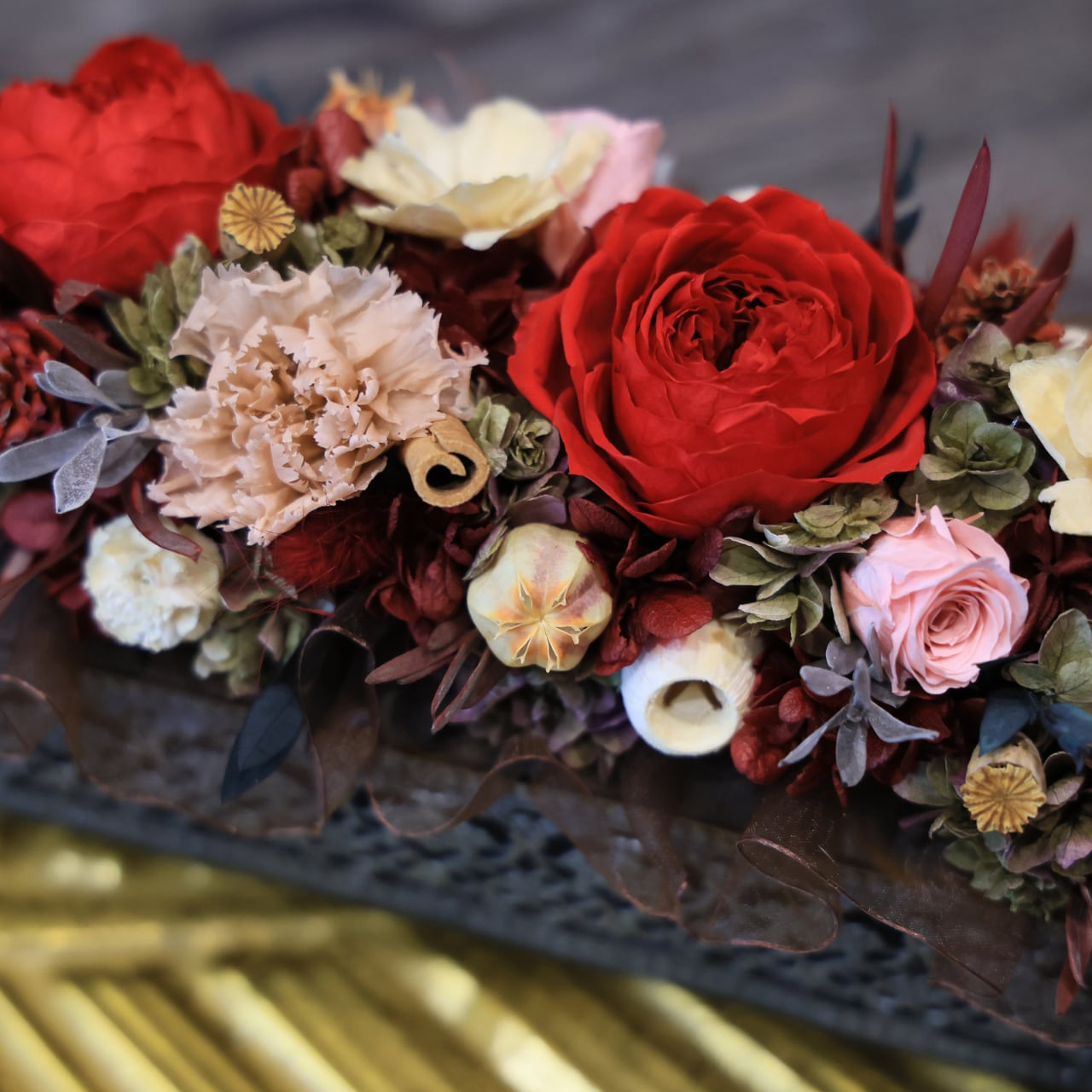 プリザーブドフラワー 大（レッド系） | 【公式】プリザーブドフラワー