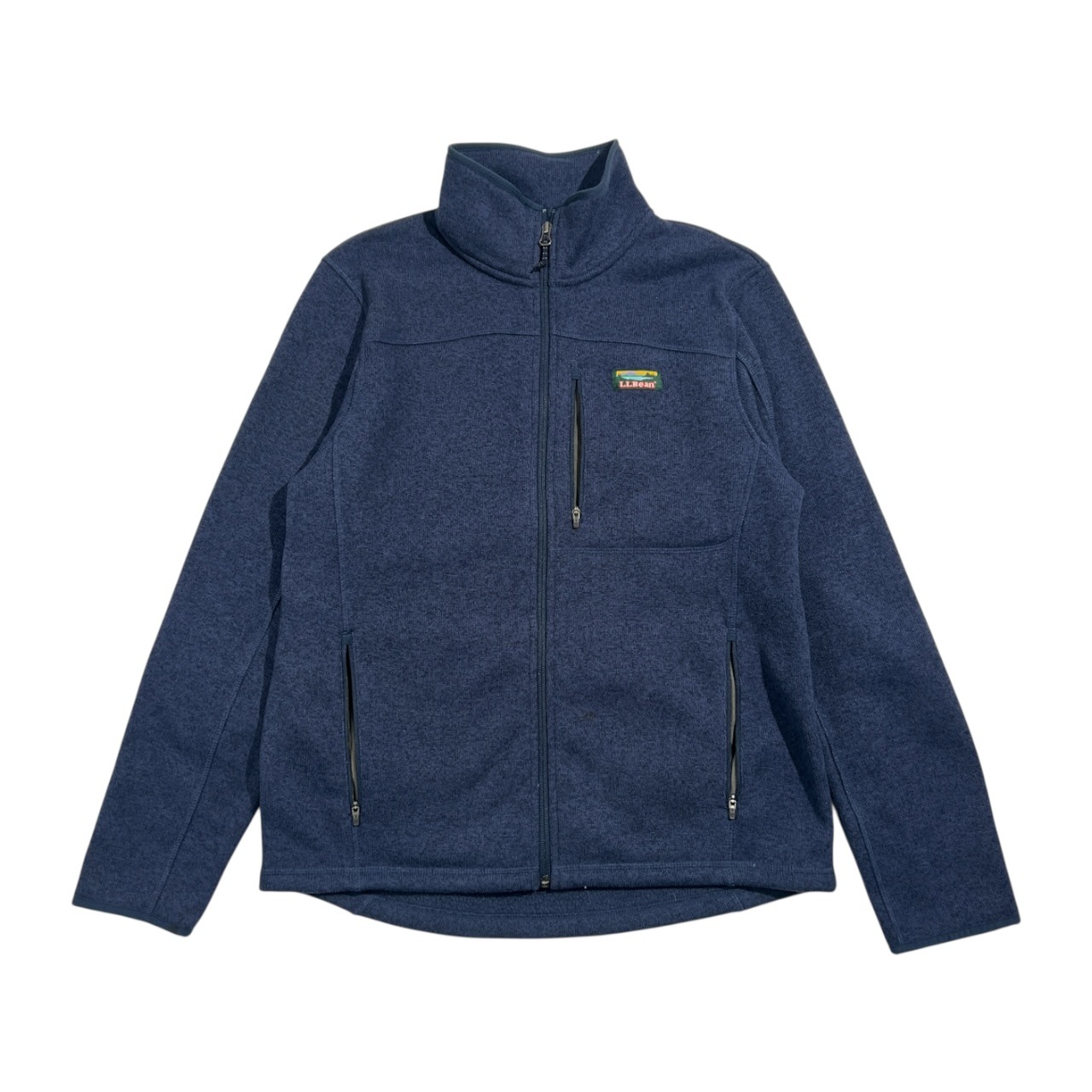 L.L.Bean エルエルビーン ハーフジップ ニット プルオーバー M REG /ネイビー系 メンズ アウトドア