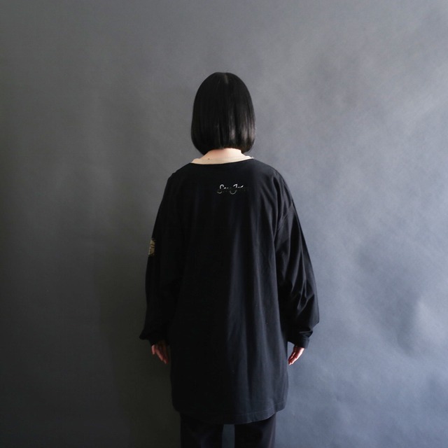  loose silhouette l/s logo print tee