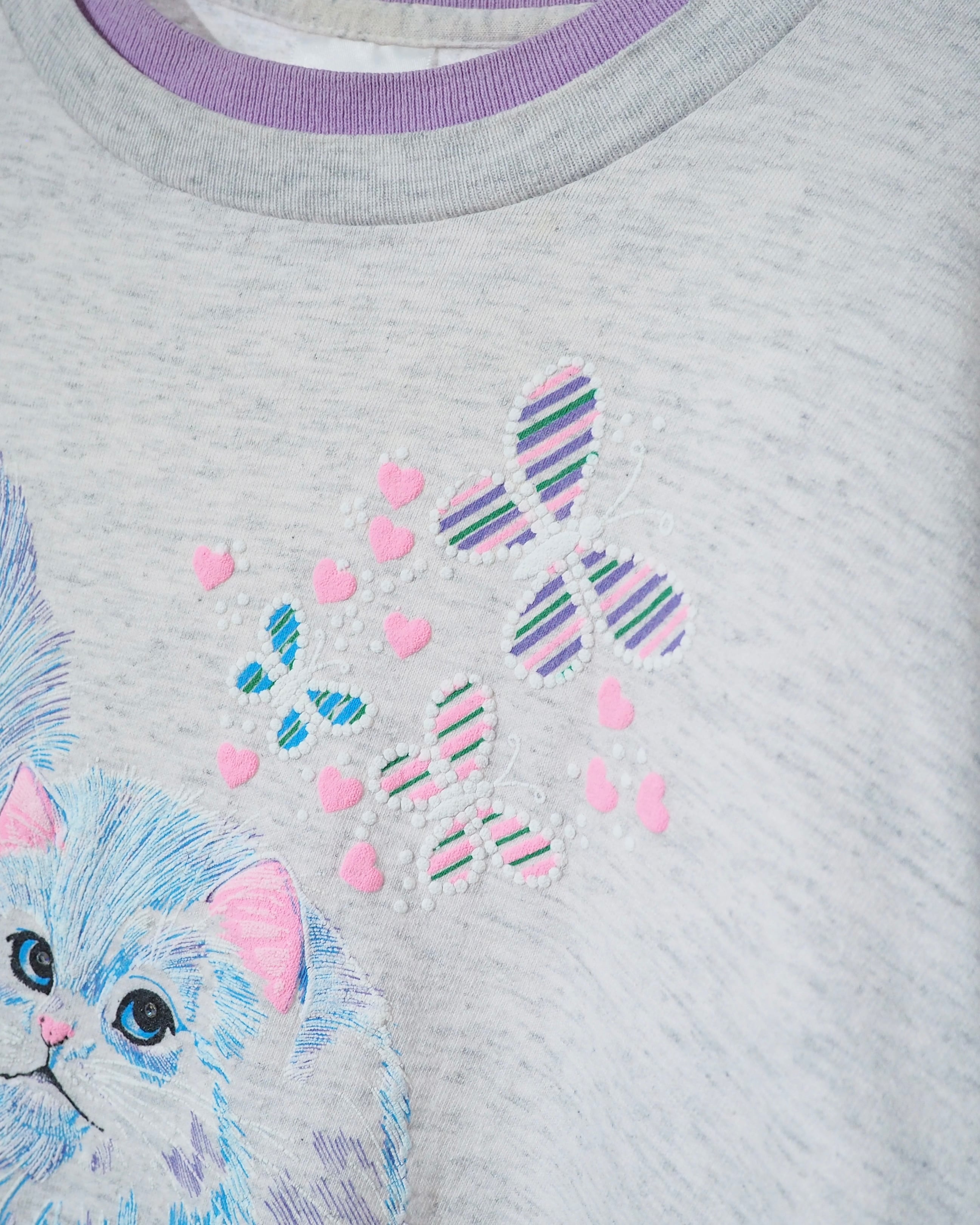 1980s " Made in USA " Pretty Persian Cat printed vintage Tee