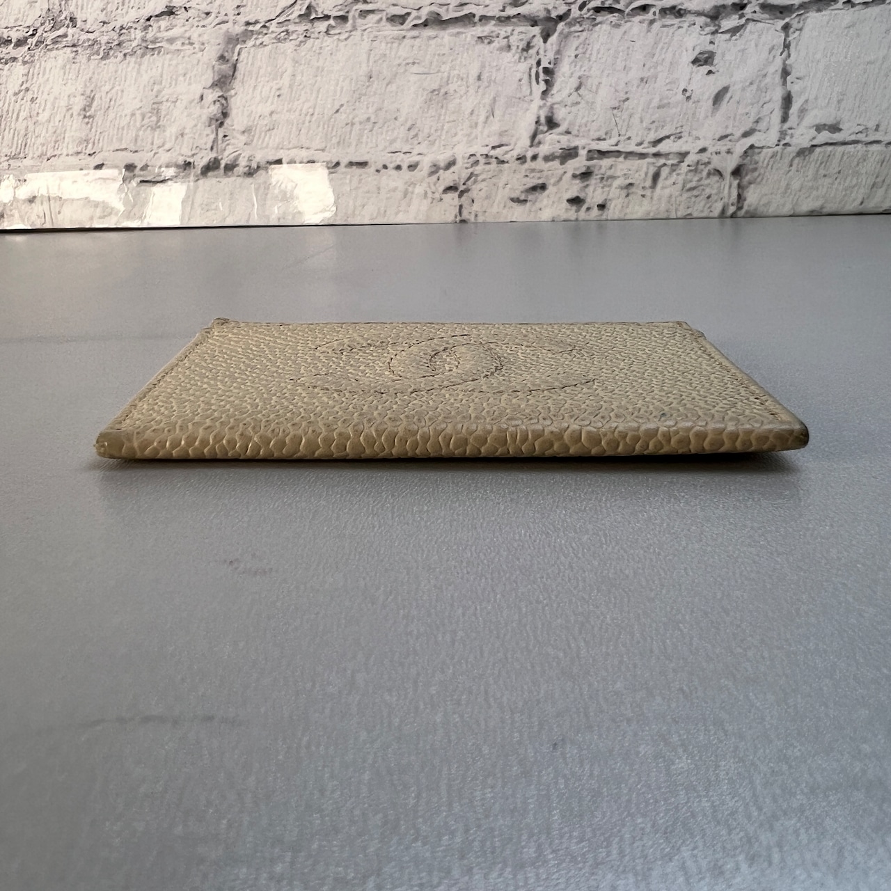 CHANEL シャネル ココマーク  キャビアスキン カードケース ベージュ A-12169