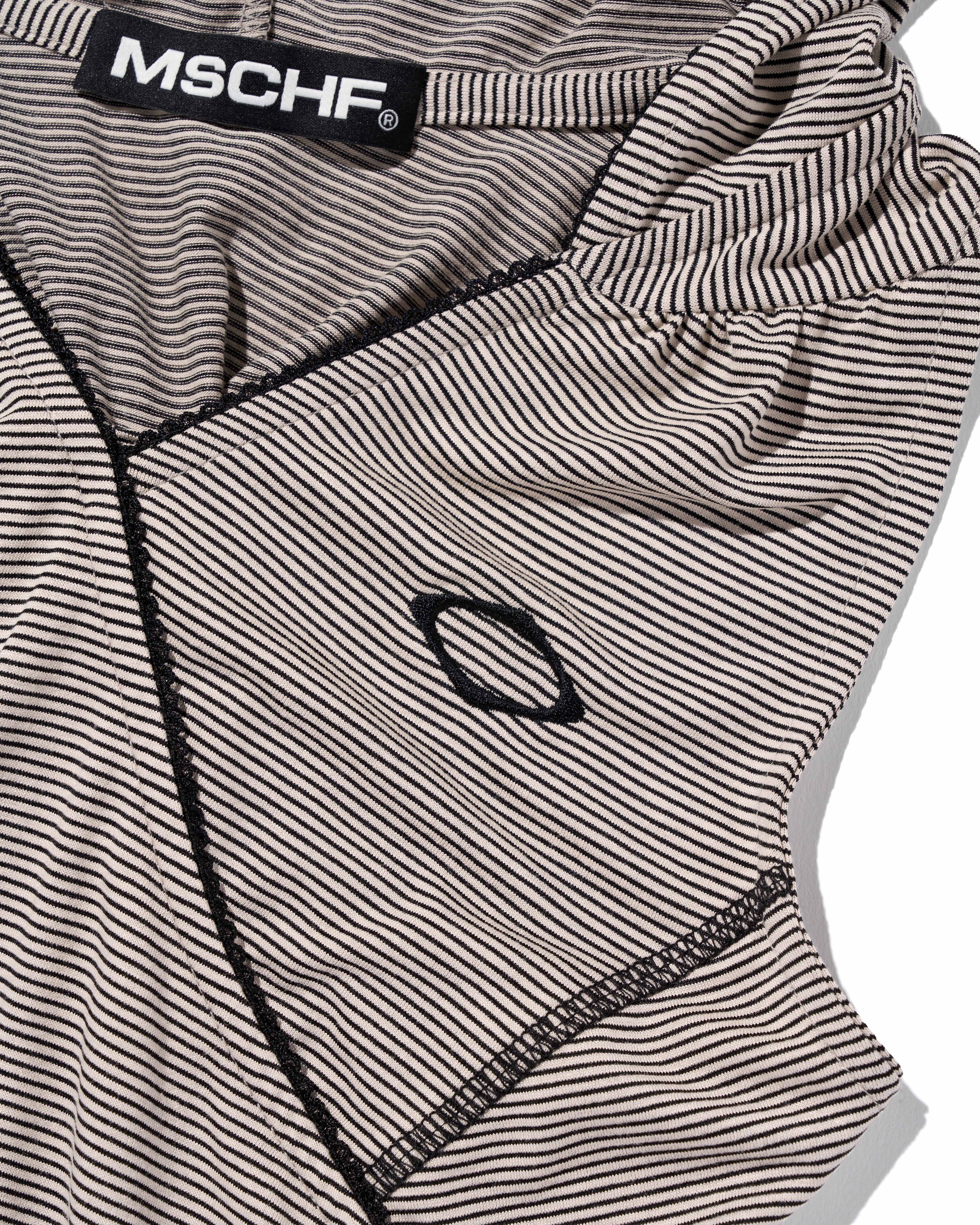 MSCHF] HOODED STRIPE VEST_BEIGE/BLACK ミスチーフ 正規品 韓国