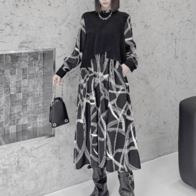 Layered art dress C0581