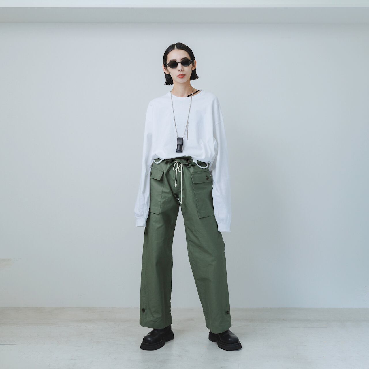 24A/W】AO-62 loop cargo pants / olive | akio