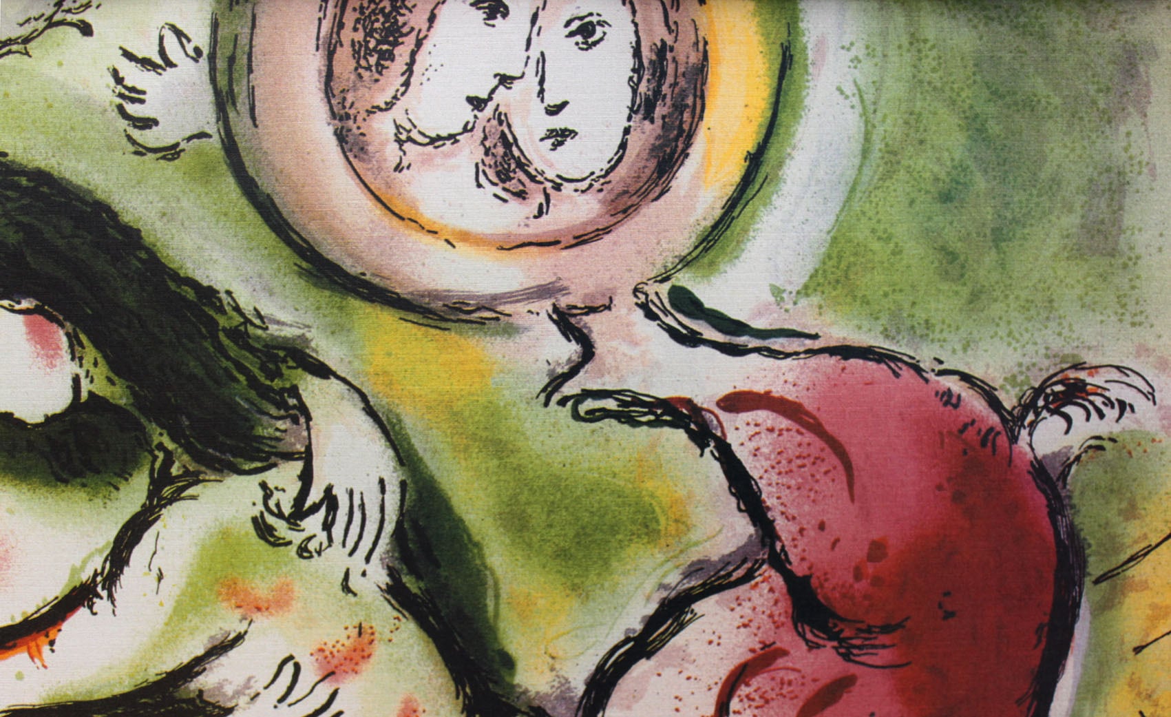 マルク・シャガール作品「ロミオとジュリエット」作品証明書・展示用フック・限定500部エディション付複製画リトグラ