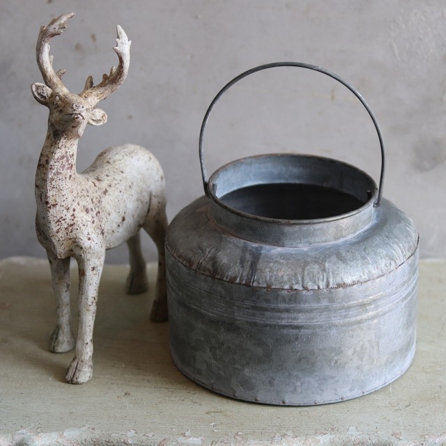 ブリキ植木鉢 　ブリキミルクポット　シャビーシック　オシャレ　4000