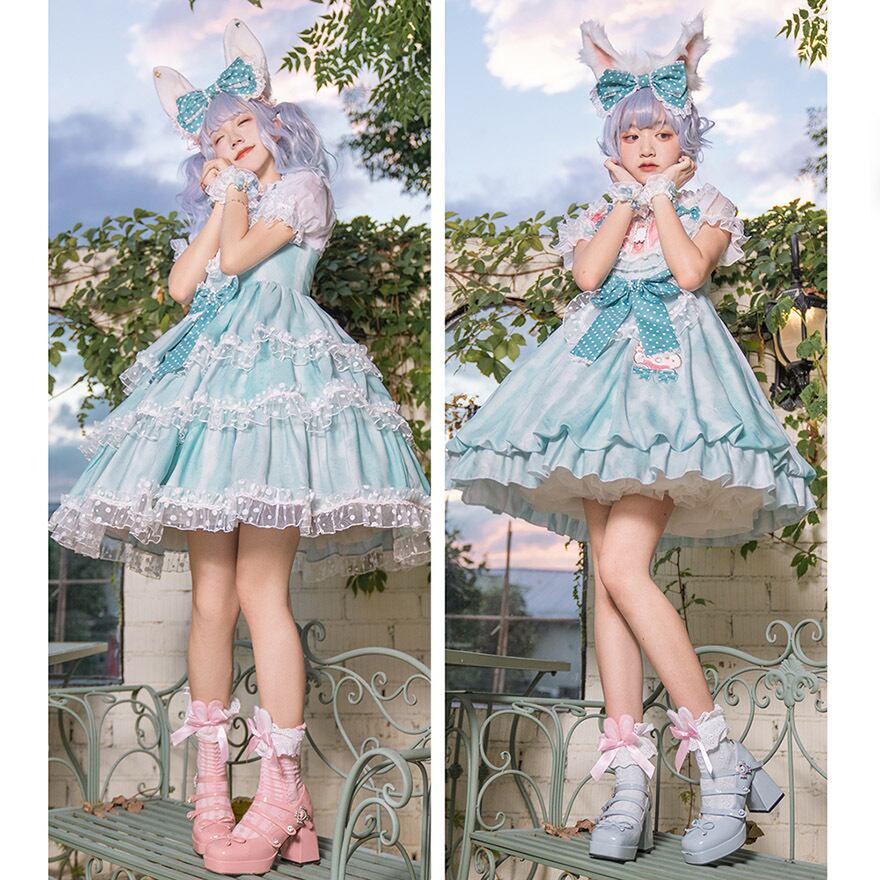 ゴスロリ通販 With U ファッション ジャンスカ ワンピース リボン