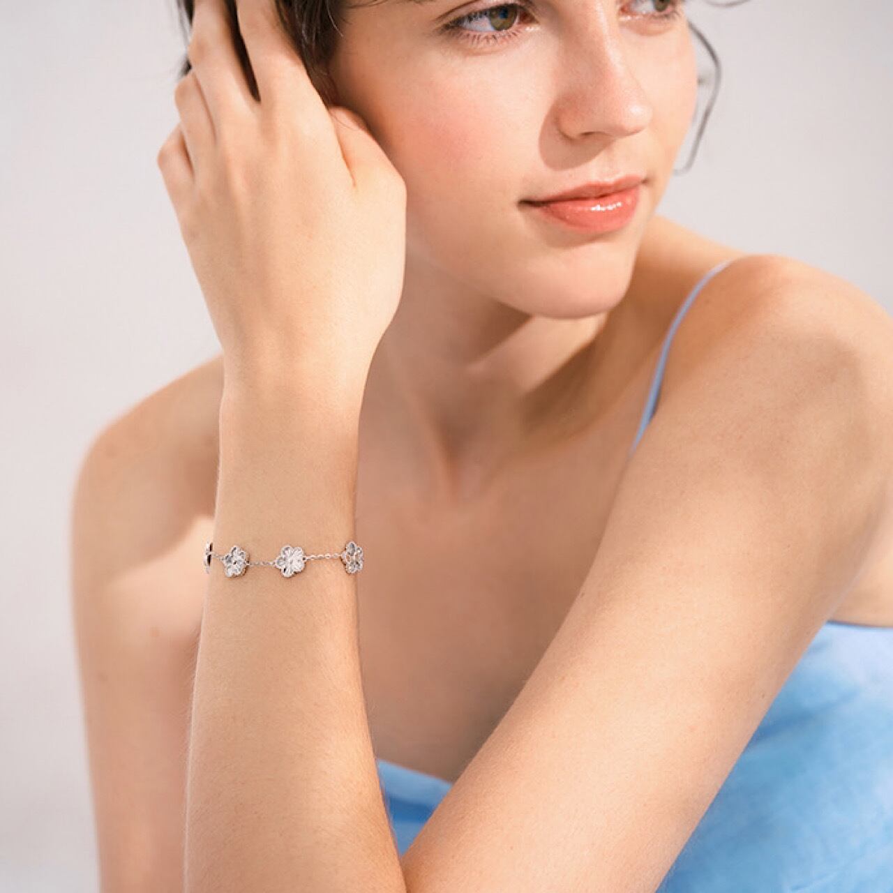 おしゃれ シルバー 四葉 クローバー ブレスレット | FANCY