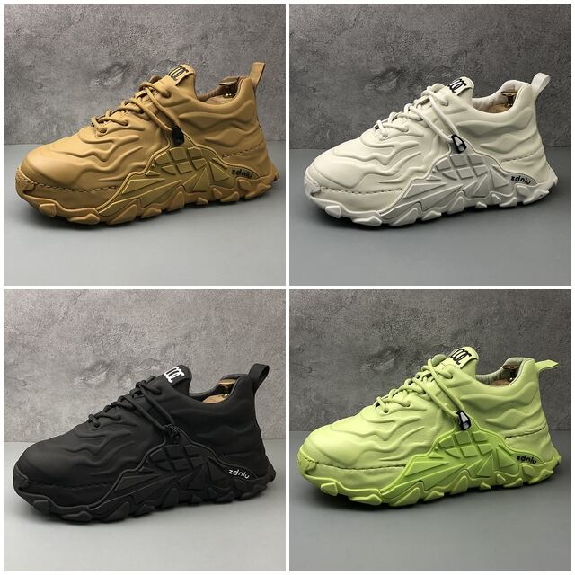 【予約販売】スニーカー 厚底 ダッド メンズ ビッグシルエット アグリースニーカー 靴 グリーン/ホワイト/ブラック/キャメル スポーティー お洒落 カジュアル ストリート 24cm/24.5cm/25cm/25.5cm/26cm/26.5cm