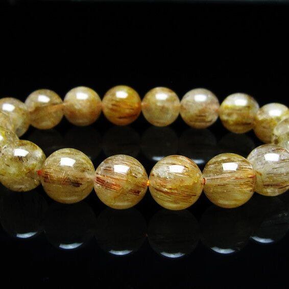 キャッツアイルチルクォーツ ブレスレット 11mm ルチルクォーツ ブレス 一点物 メール便可 [M便 1/10] 111-45812