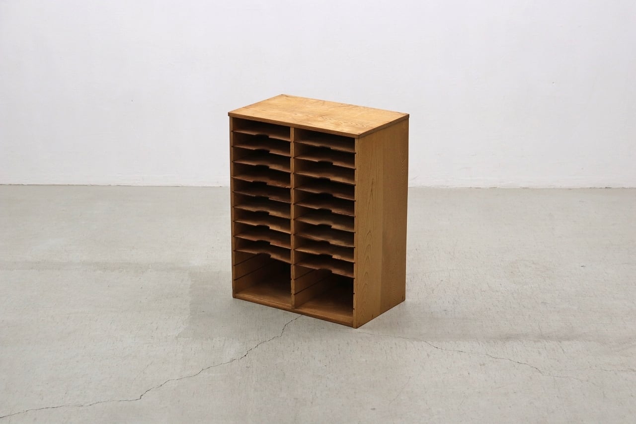 沼津店】レトロ 書類ケース レターラック カルテケース 収納棚 仕切り